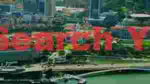 At Home panoramic aerial view of singapores historic waterfront