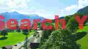 panoramic alpine village in verdant valley