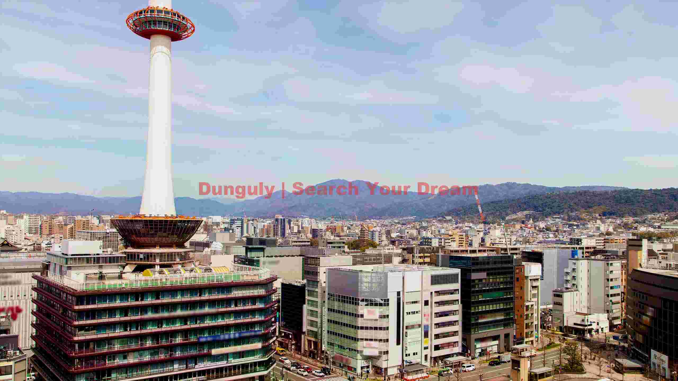 panoramic kyoto tower city and mountain vista panoramic kyoto tower city and mountain vista