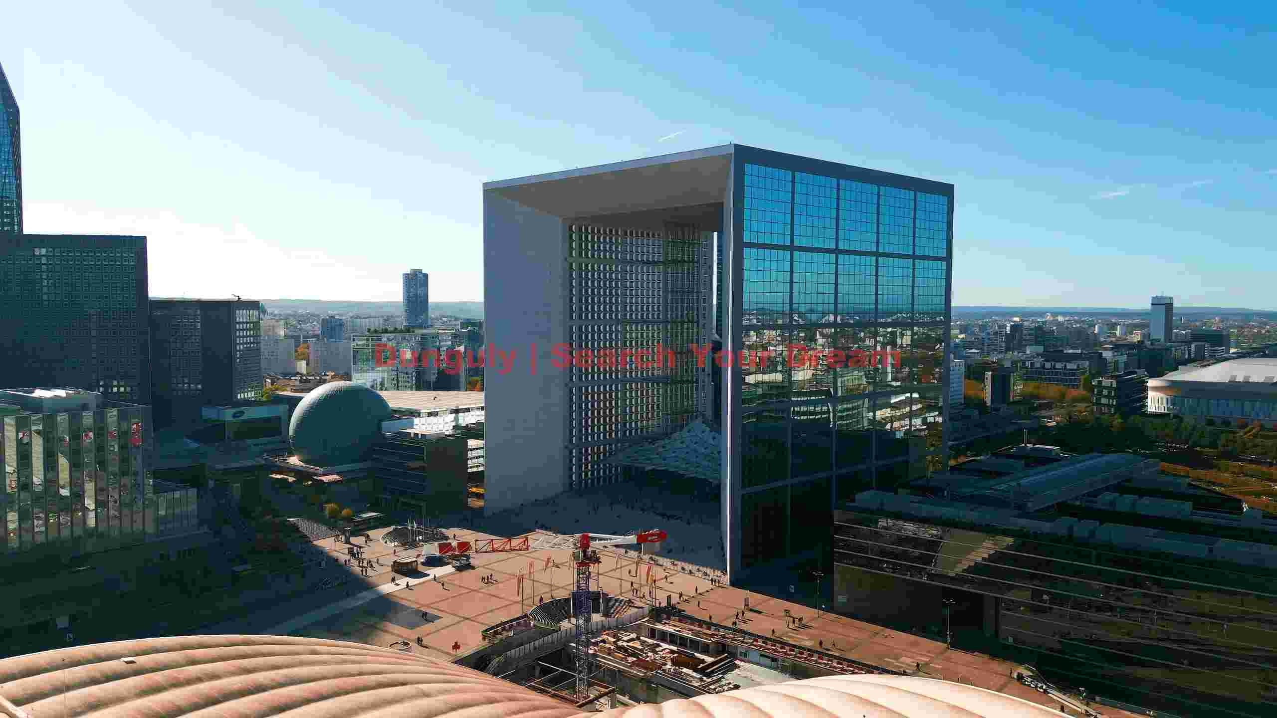panoramic view of la dyfense business district panoramic view of la dyfense business district