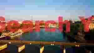 At Home parisian panorama seine river at golden hour