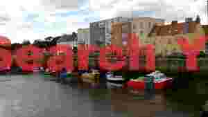 picturesque coastal harbor town