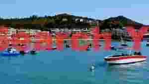 picturesque coastal village harbor in hong kong
