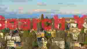 picturesque european hillside town