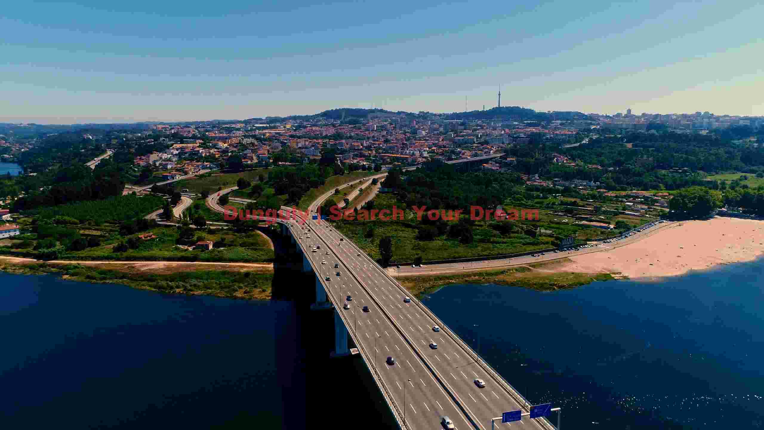 river bridge connecting urban and natural landscapes river bridge connecting urban and natural landscapes