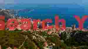 riviera coastline panorama city by the azure sea