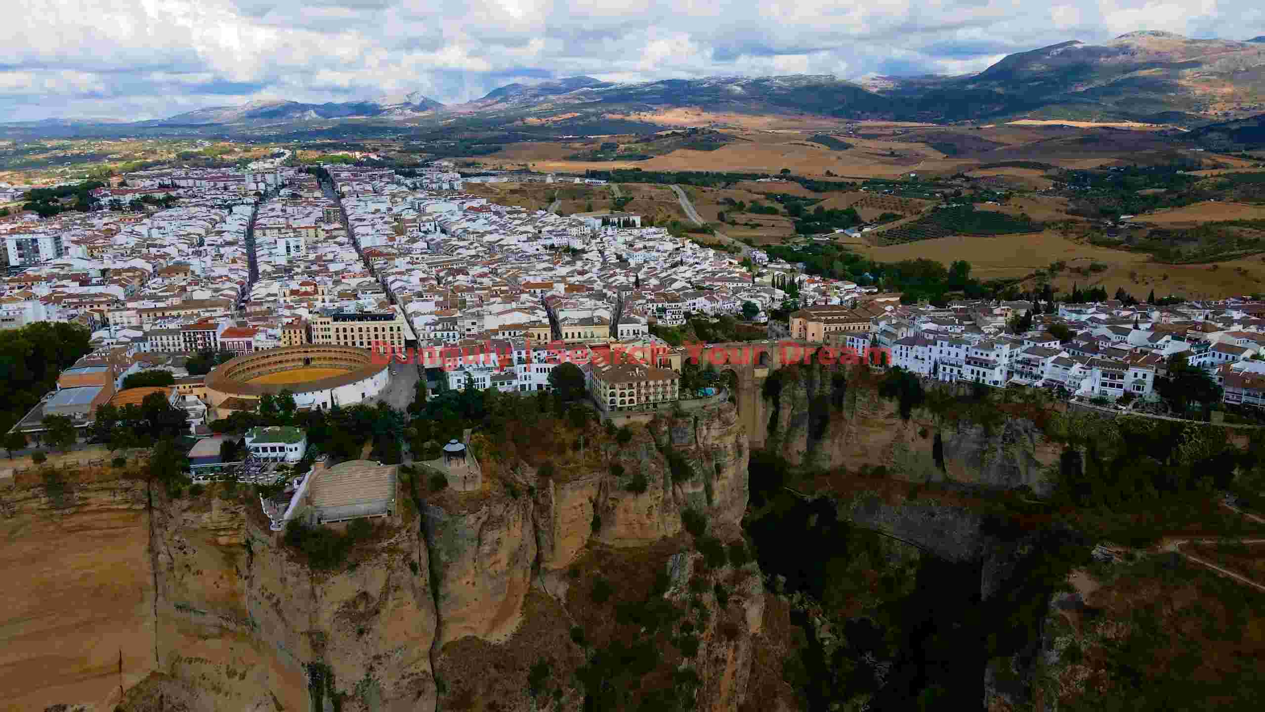 ronda spain clifftop splendor aerial view ronda spain clifftop splendor aerial view