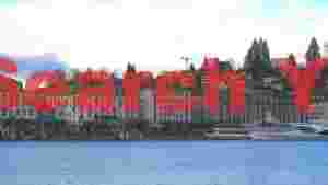 At Home scenic city lakefront with historic european charm