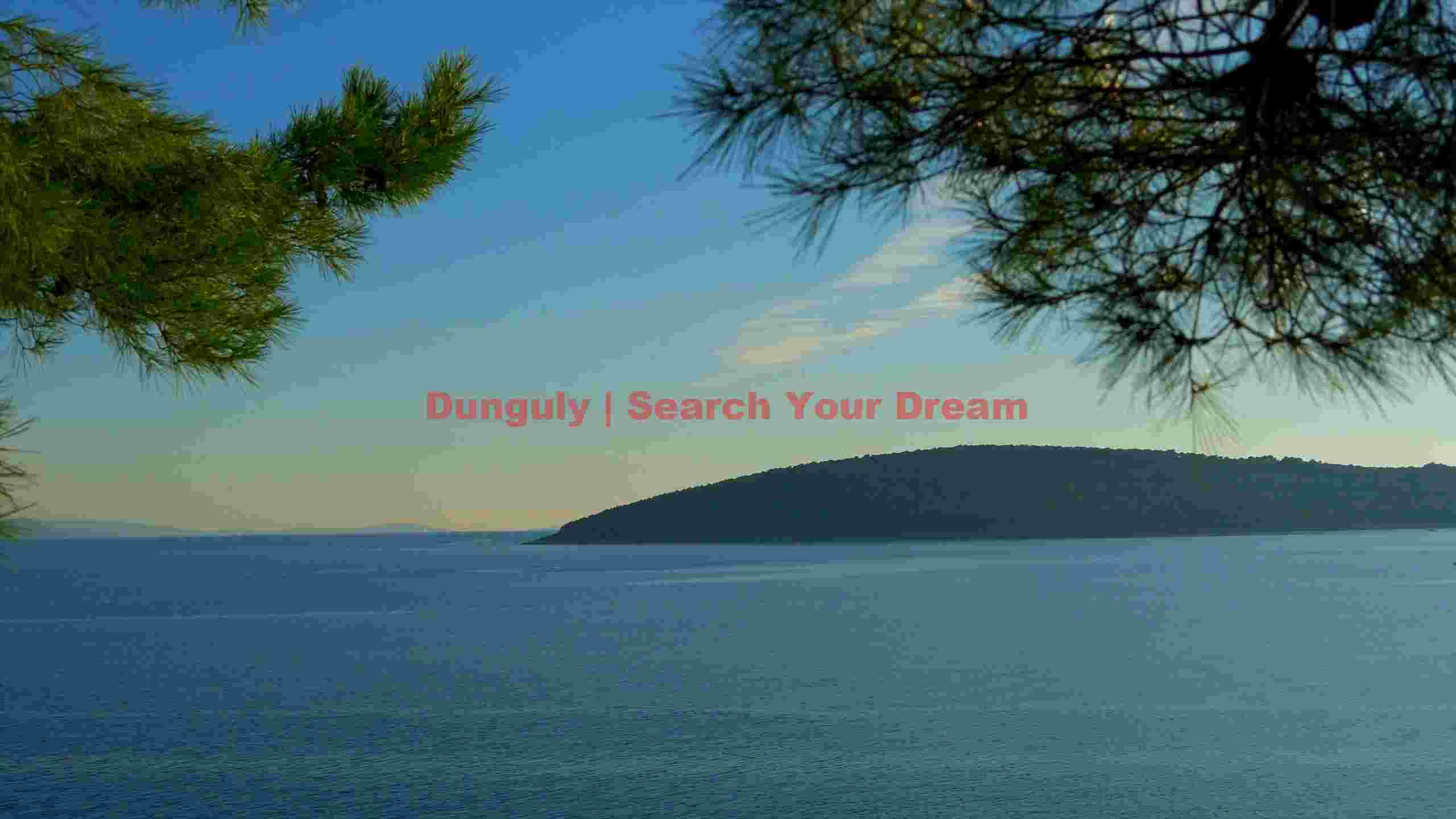 serene coastal vista with pine frame serene coastal vista with pine frame