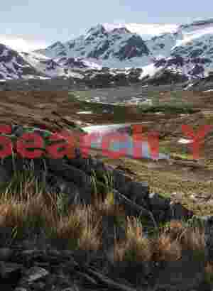serene glacial valley with snow capped peaks