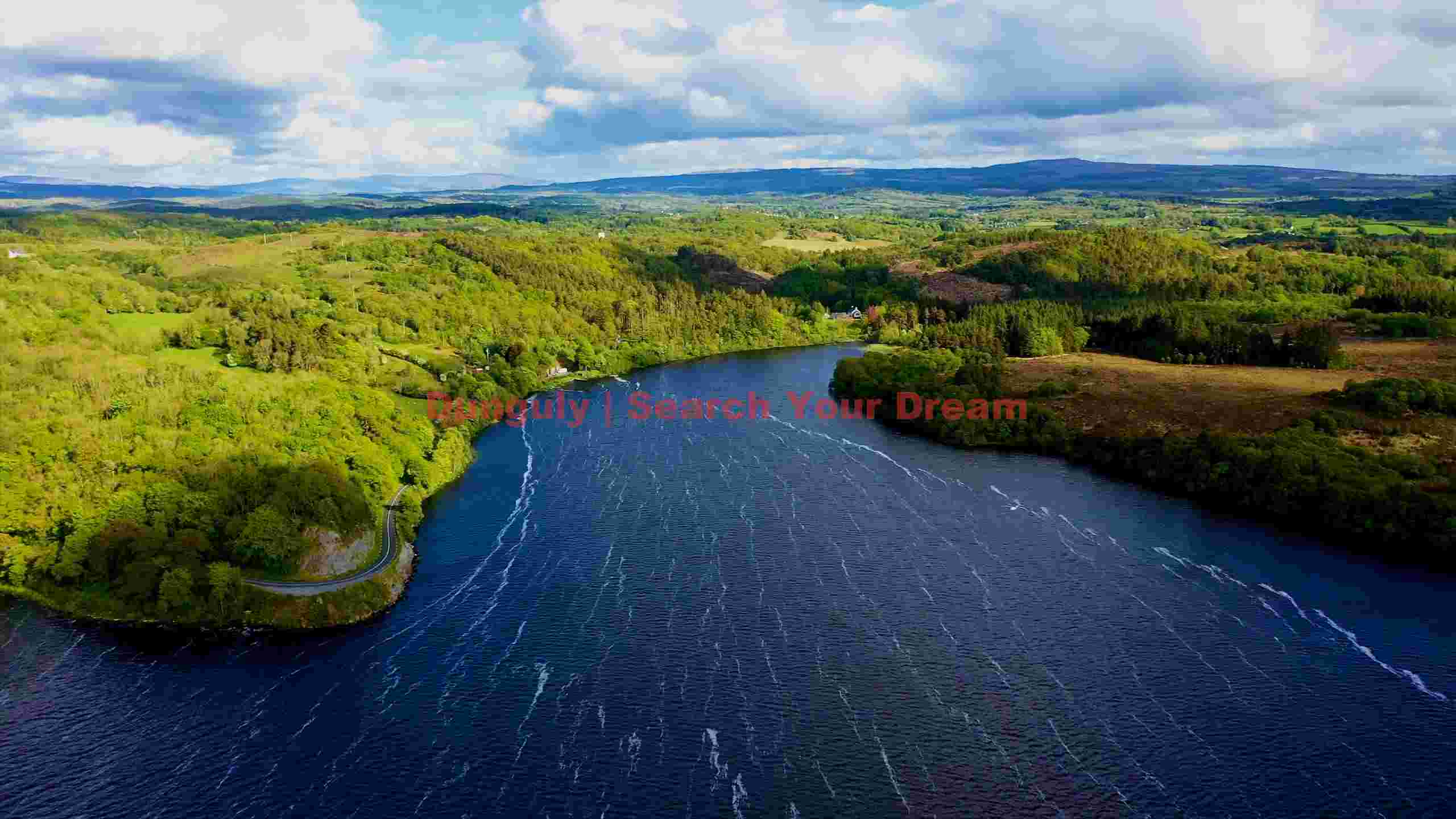 serene irish lake landscape aerial view serene irish lake landscape aerial view