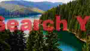 serene mountain lake amidst pine forests