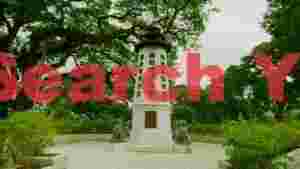 At Home serene pagoda monument in lush green park