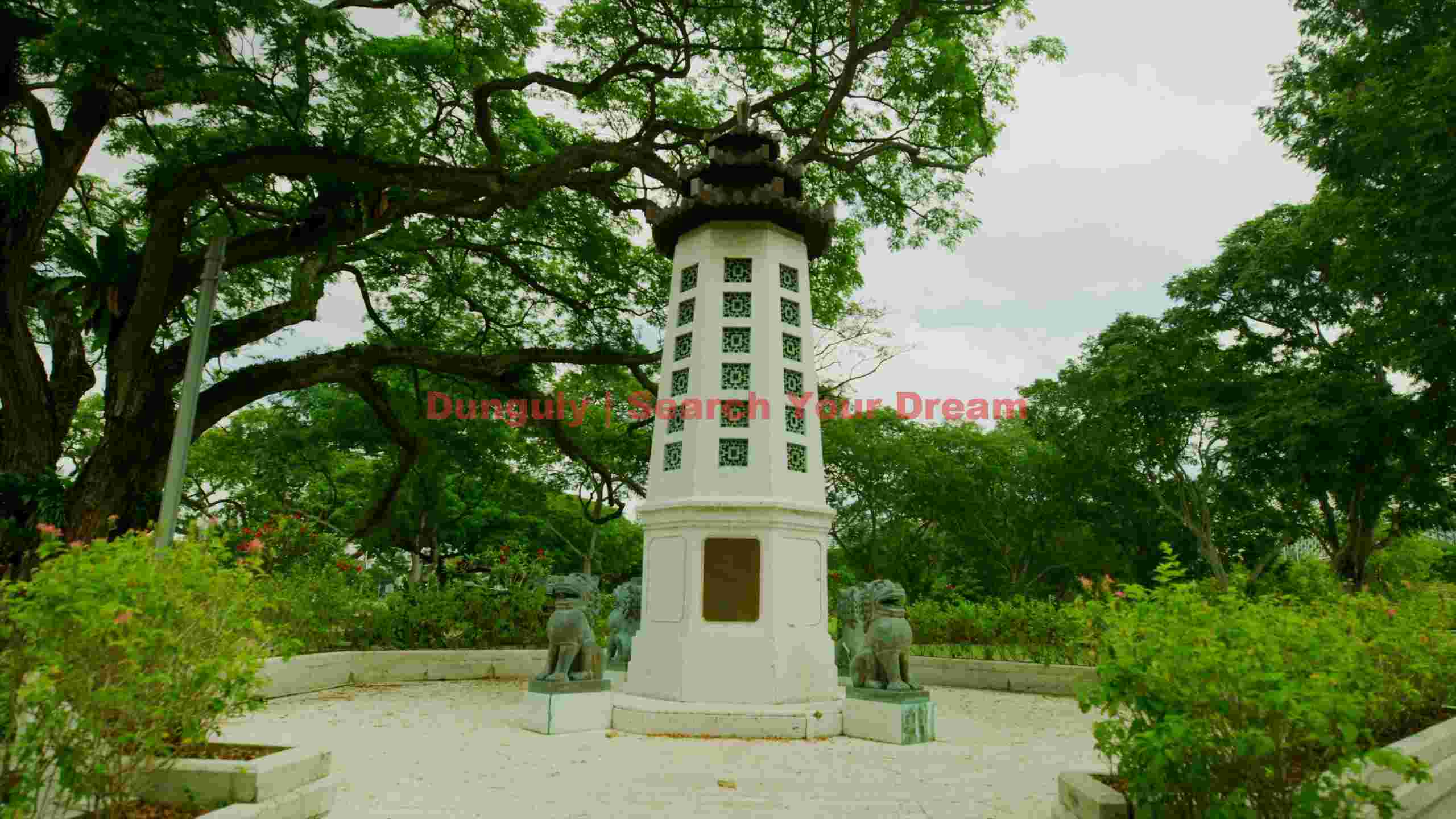 serene pagoda monument in lush green park serene pagoda monument in lush green park
