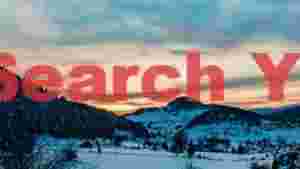 serene winter sunset mountainscape
