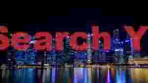At Home singapore city night skyline over marina bay
