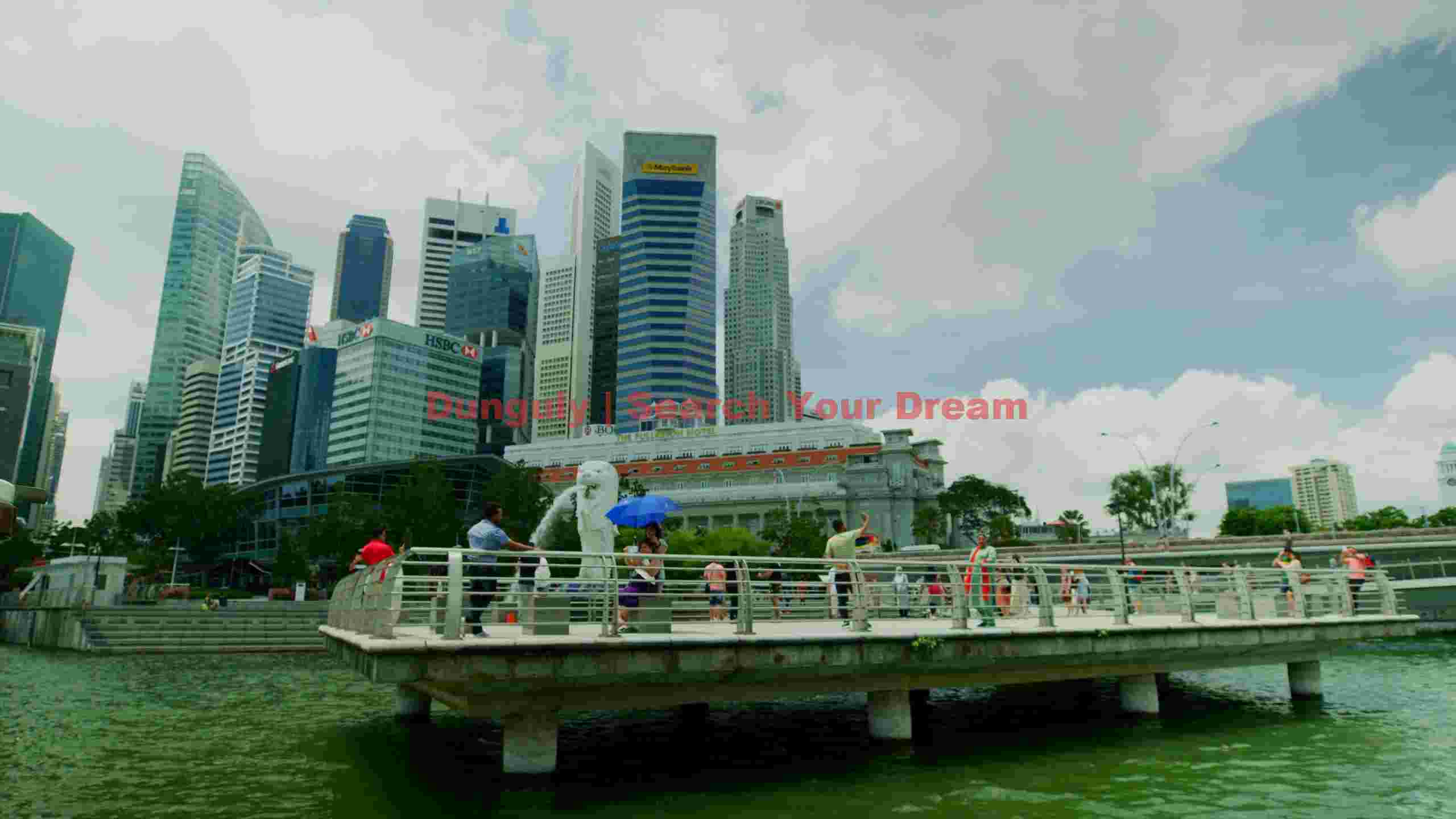 singapore merlion park cityscape panorama singapore merlion park cityscape panorama