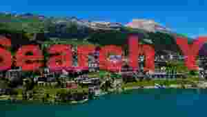 st. moritz alpine lake panorama