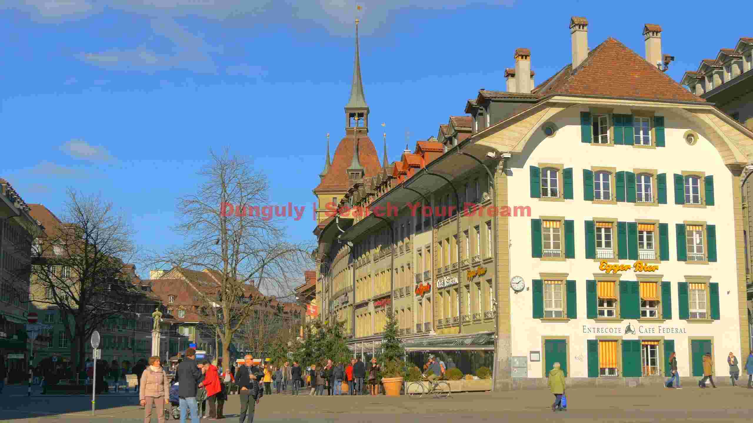 sunny day in historic bern old town square sunny day in historic bern old town square