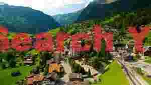 At Home swiss alpine village panorama
