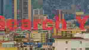 terraced city on a mountain slope