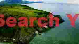 tropical coastal green hills and turquoise sea