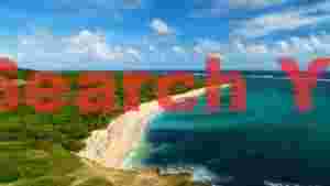 tropical secluded beach aerial view