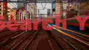 urban motion blur tokyo train commute