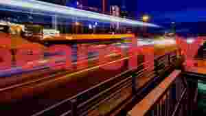 vibrant city motion at dusk