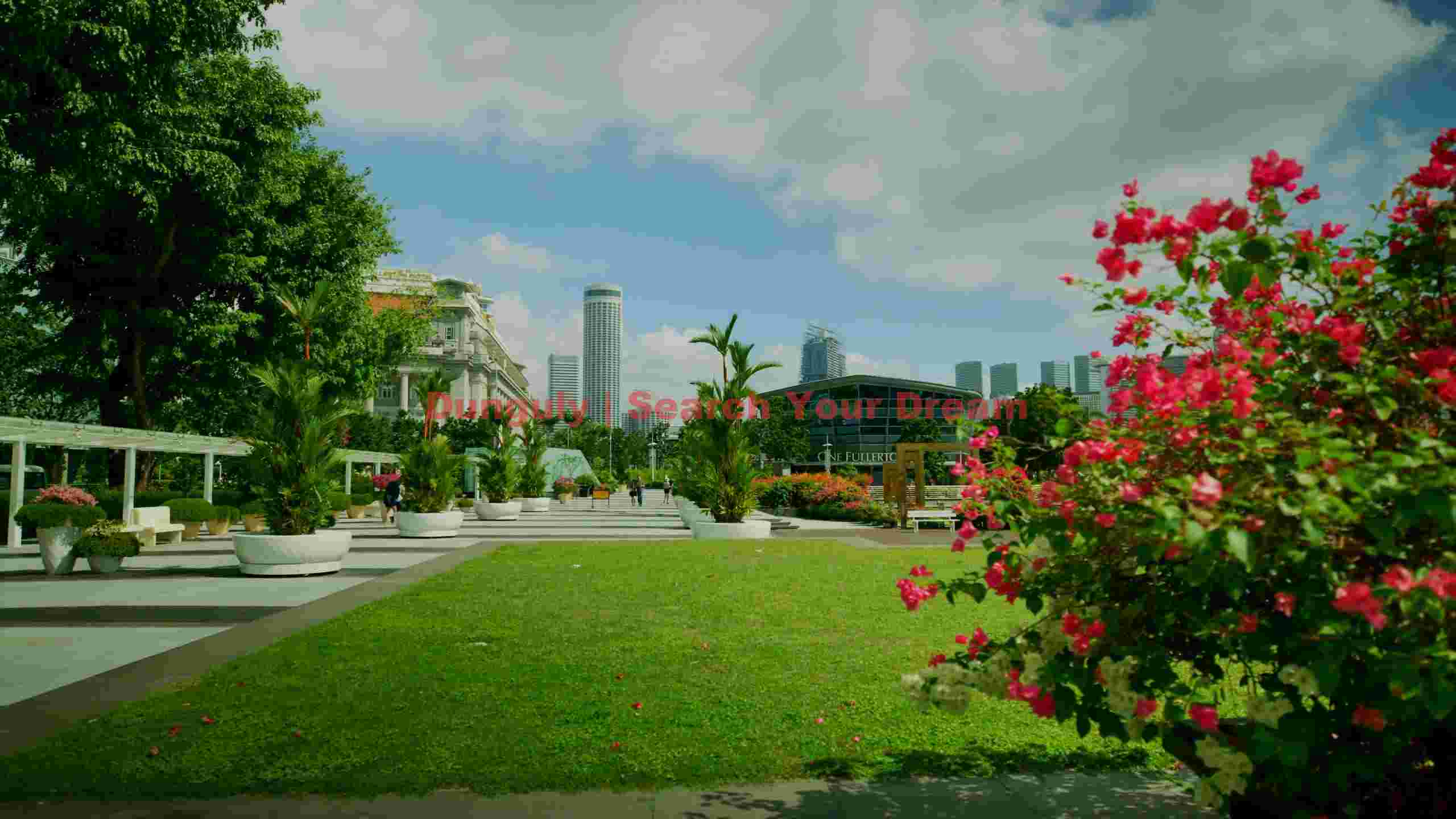 vibrant city park landscape with bougainvillea vibrant city park landscape with bougainvillea