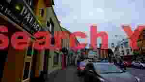 vibrant european town street scene