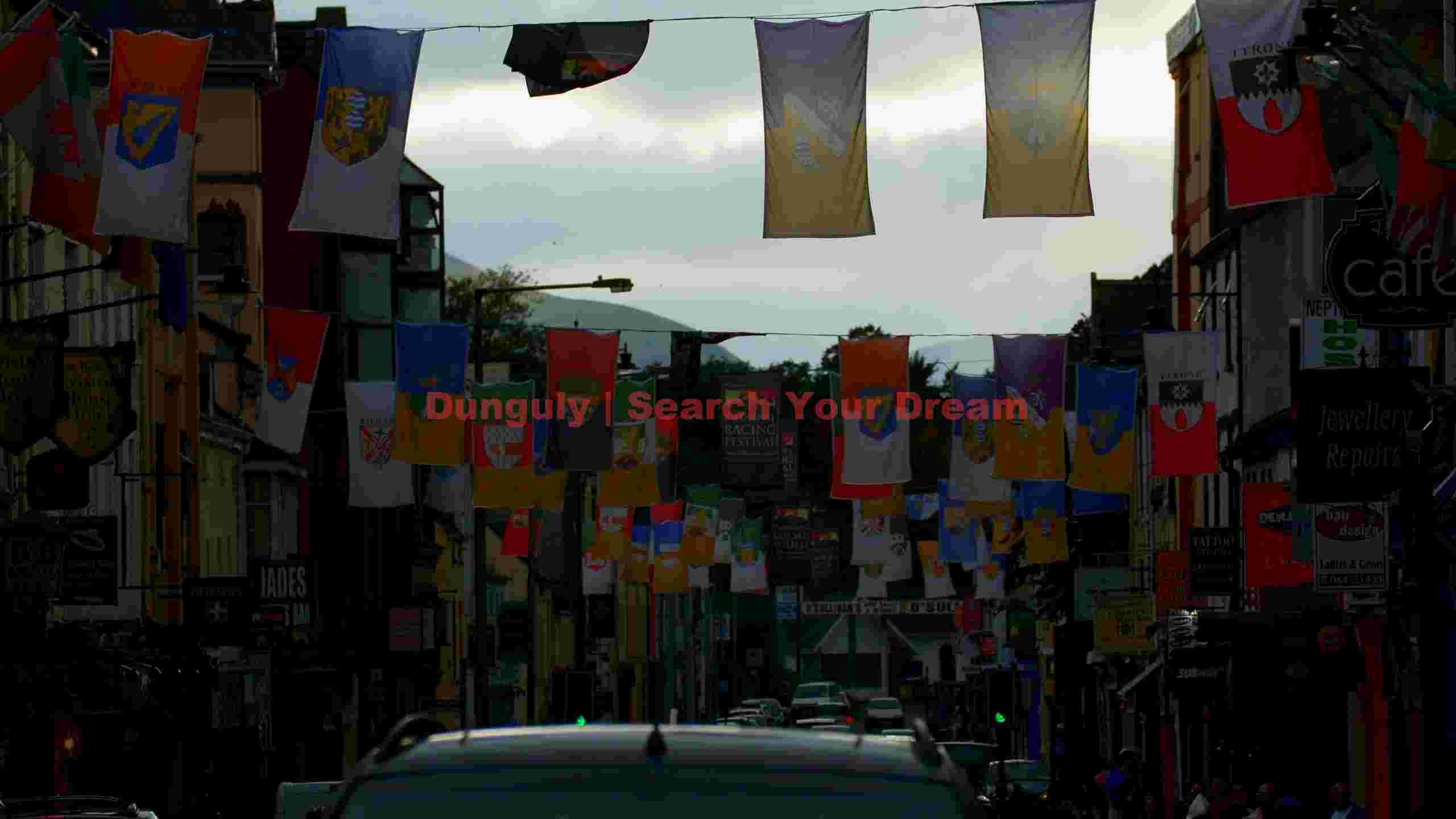 vibrant heraldic flags adorning killarney street vibrant heraldic flags adorning killarney street