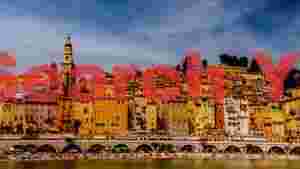 vibrant mediterranean coastal townscape