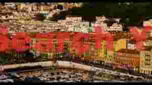 At Home vibrant mediterranean harbor city panorama