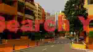 At Home vibrant monaco street with urban charm