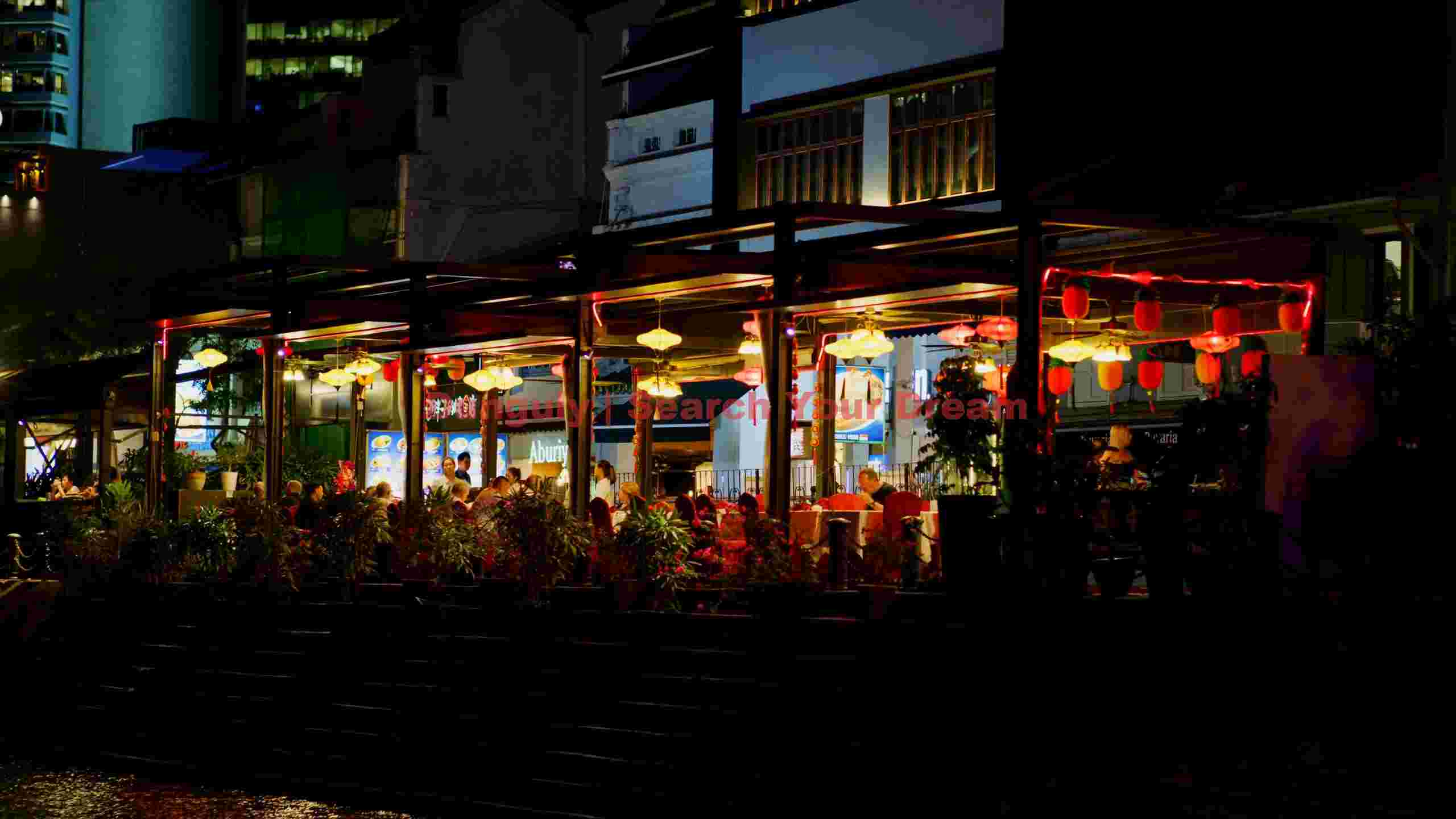 vibrant night dining by the water vibrant night dining by the water