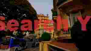 At Home vibrant riviera cityscape with zest bus