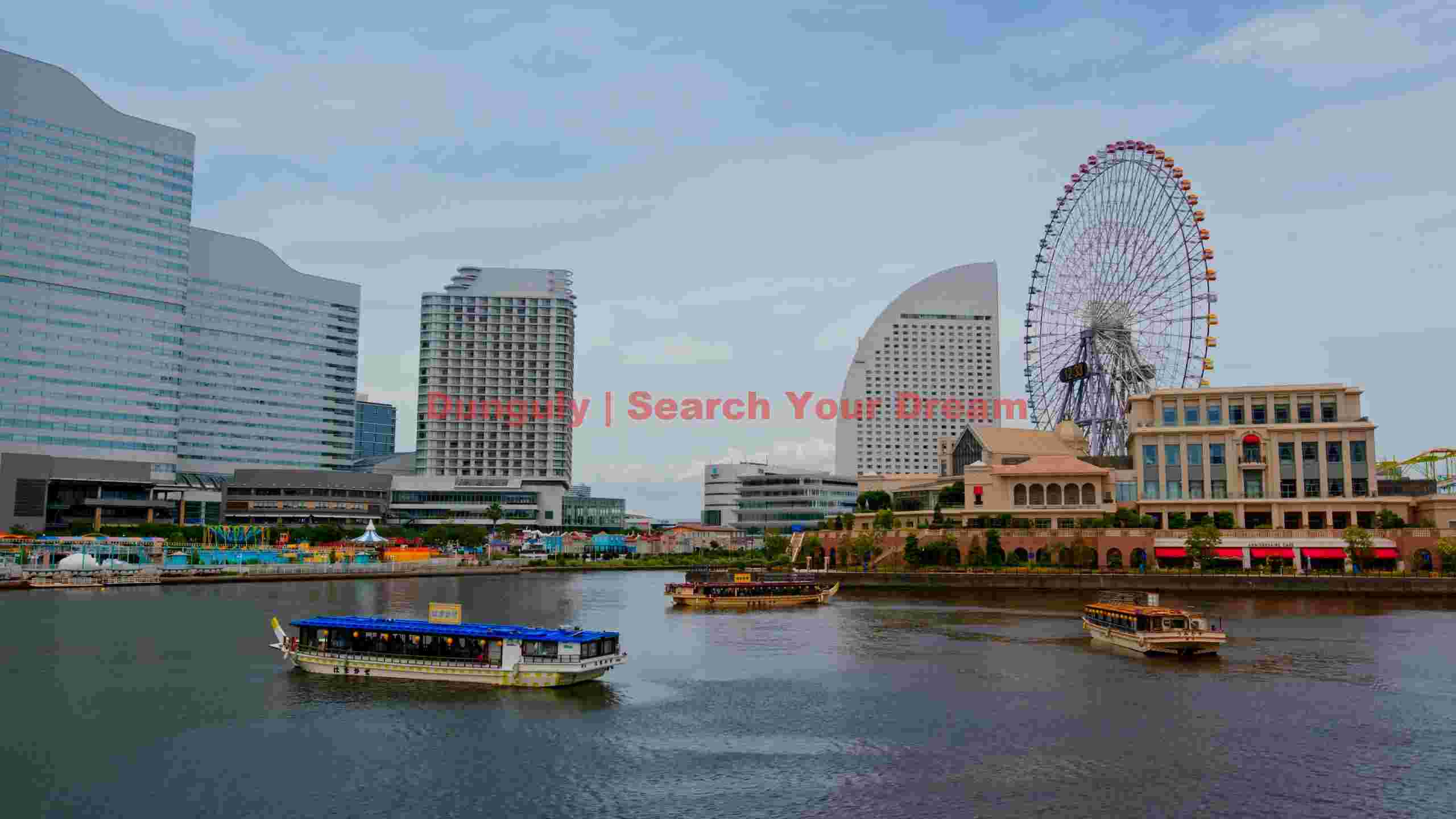 yokohama minato mirai bay cityscape with ferris wheel yokohama minato mirai bay cityscape with ferris wheel