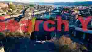 At Home zurich aerial panorama limmat river to lake zurich