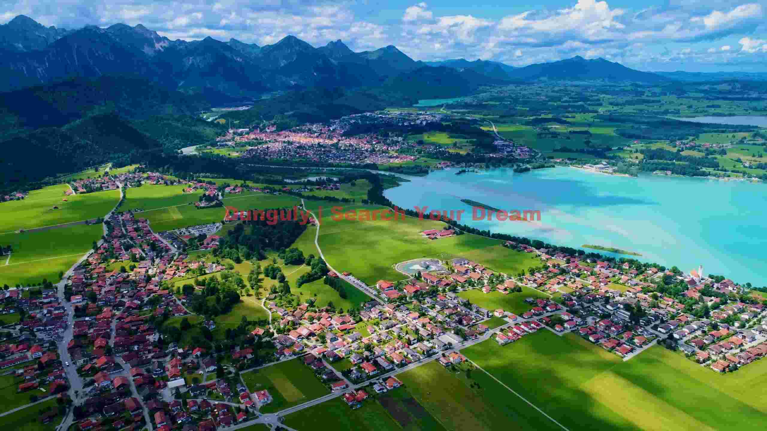 bavarian alpine lake village panorama bavarian alpine lake village panorama