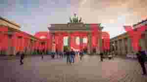 brandenburg gate sunset view