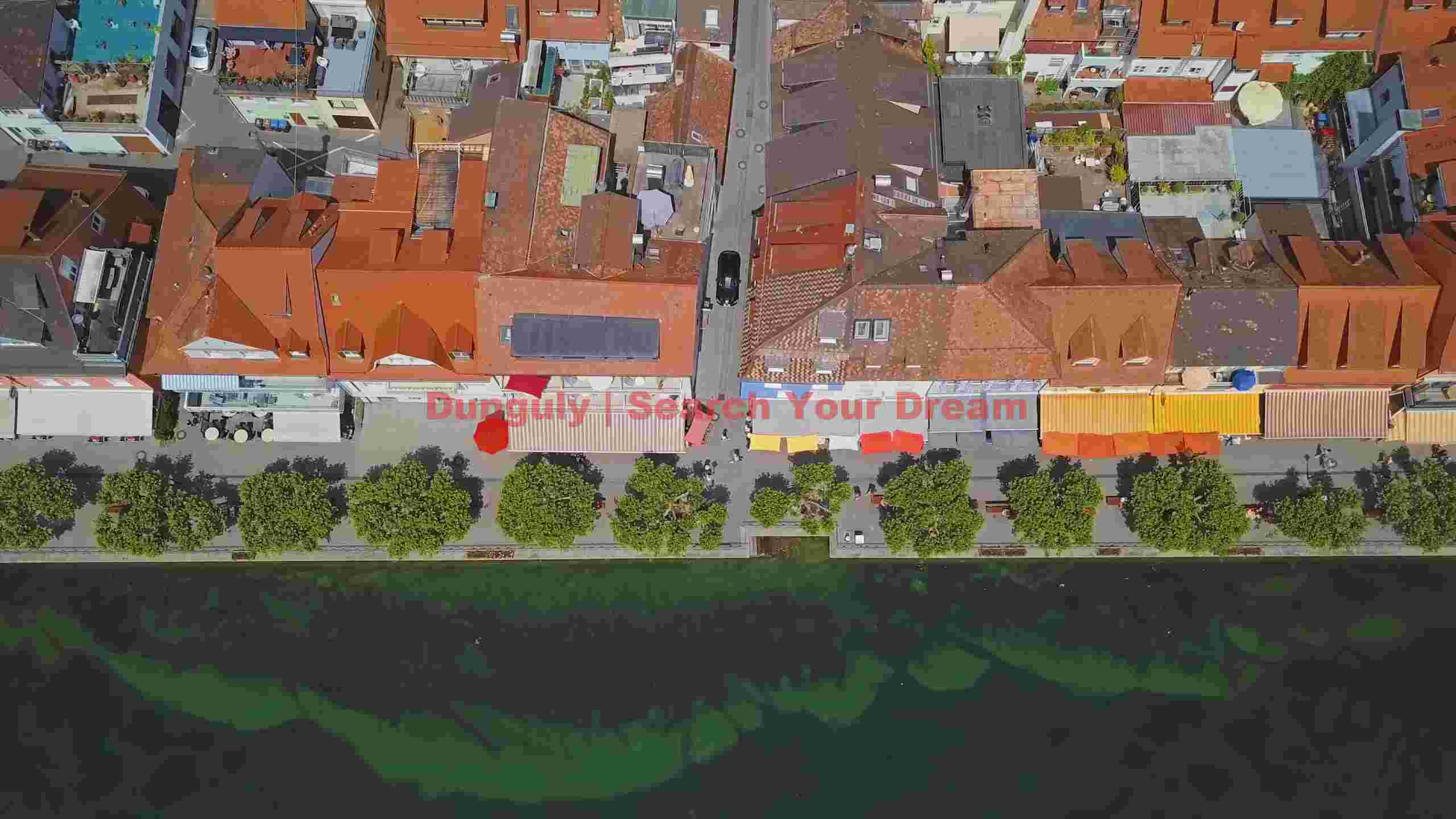 charming european lakeside town aerial view charming european lakeside town aerial view