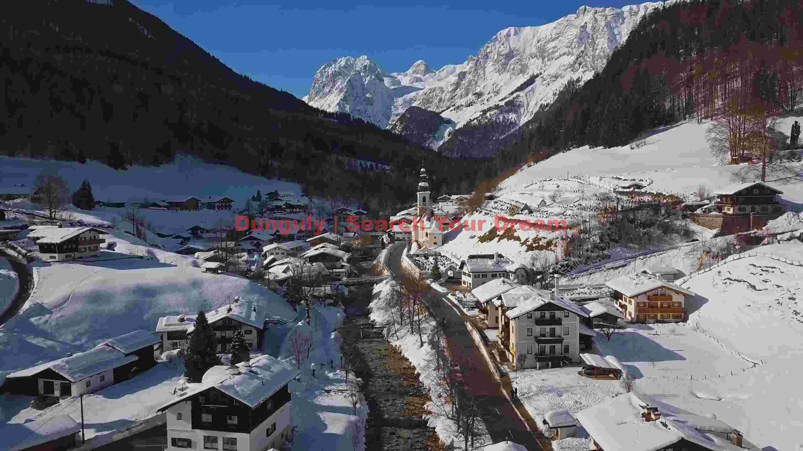 enchanting alpine village in winter snow enchanting alpine village in winter snow