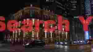 festive cityscape at night with christmas tree