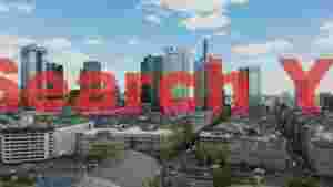 frankfurt skyline aerial view