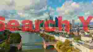 frankfurt skyline over the river main