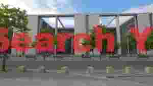 modern german parliament building facade