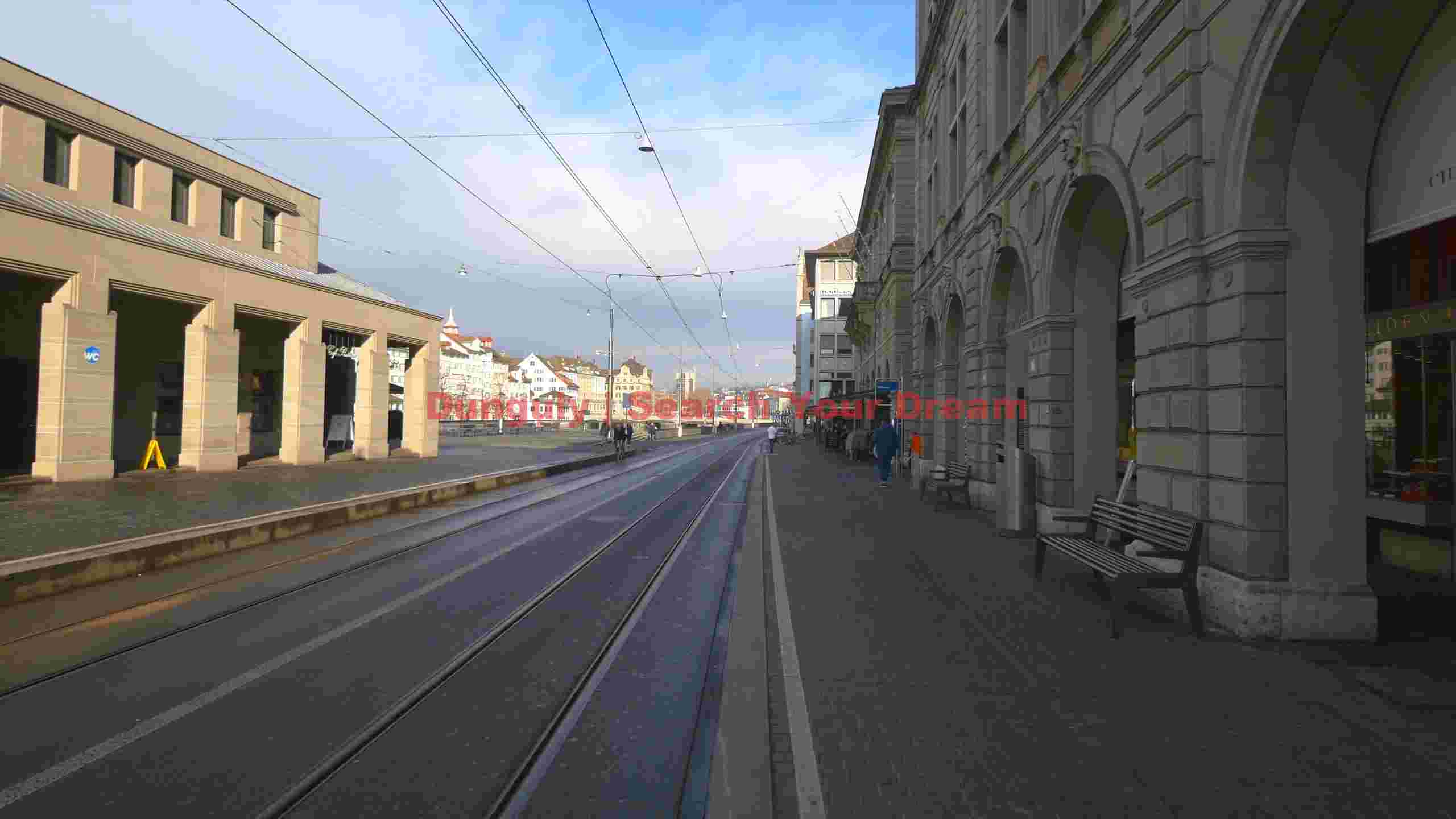 riverside tram lines in historic european city riverside tram lines in historic european city