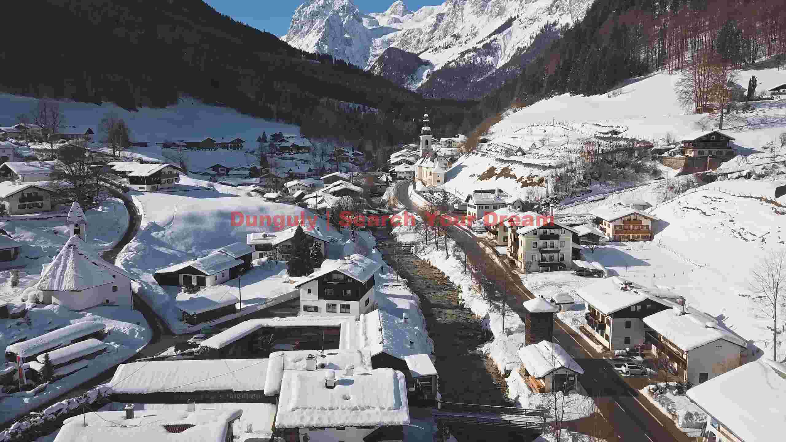 serene alpine winter village panorama serene alpine winter village panorama