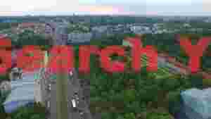 At Home urban serenity aerial view of a bustling city park